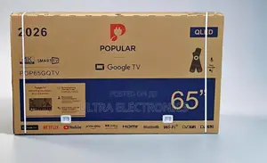 Popular Brand 65-inch Qled Smart Tv, Model Pop65gqtv, Featuring Google