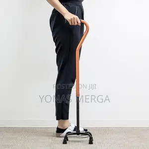 Elderly Four Feet Cane- Men Ms metallic Hue Delightful Medical Look.