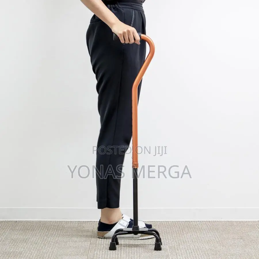 Elderly Four Feet Cane- Men Ms metallic Hue Delightful Medical Look.