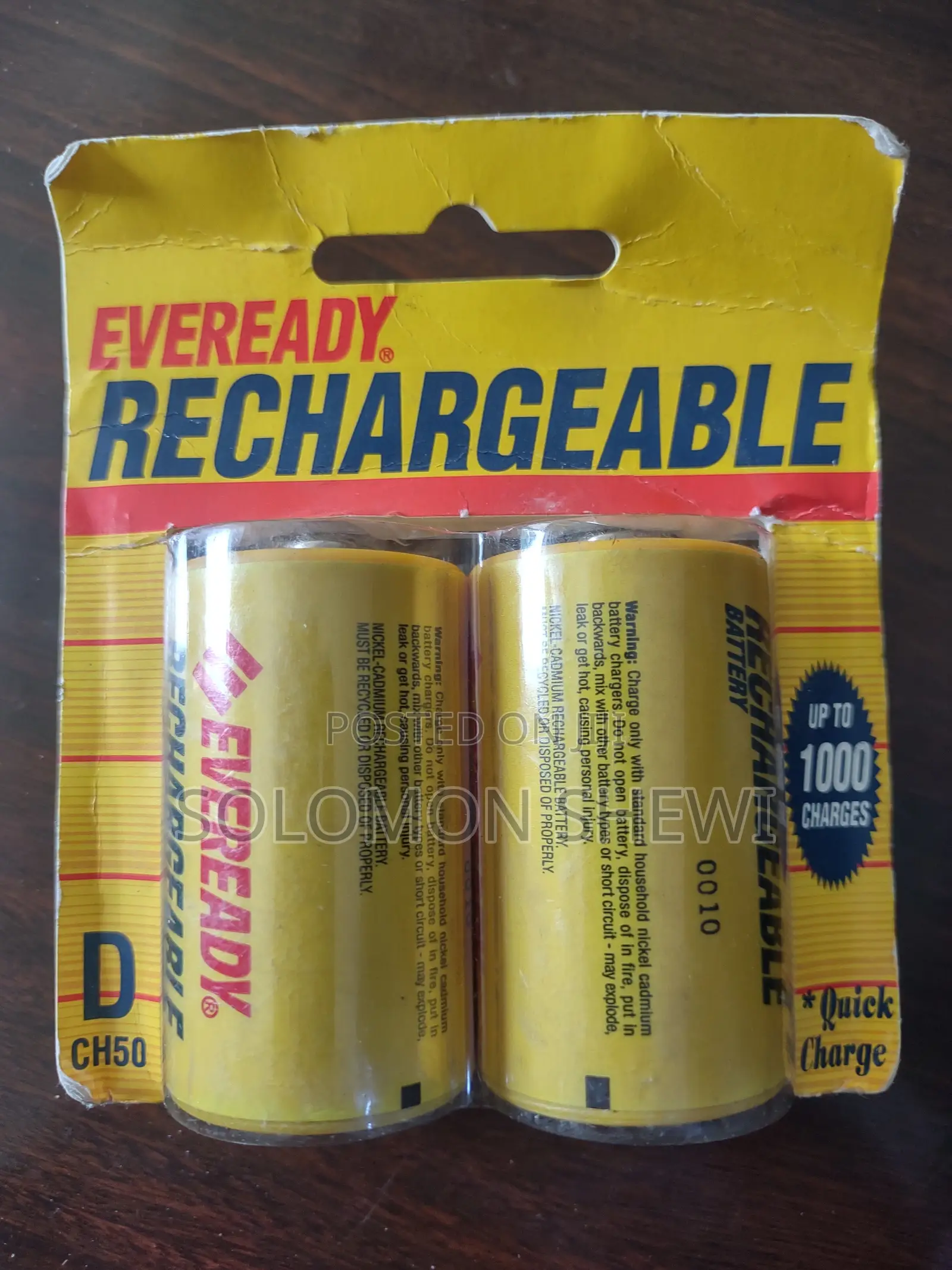 Eveready Ch50 Rechargeable "D" Battery