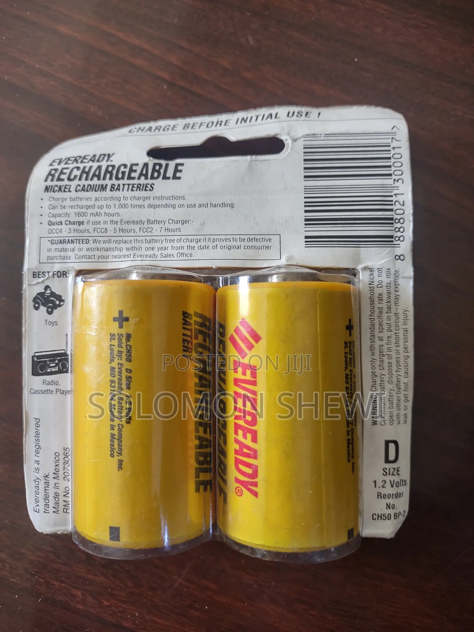 Eveready Ch50 Rechargeable "D" Battery