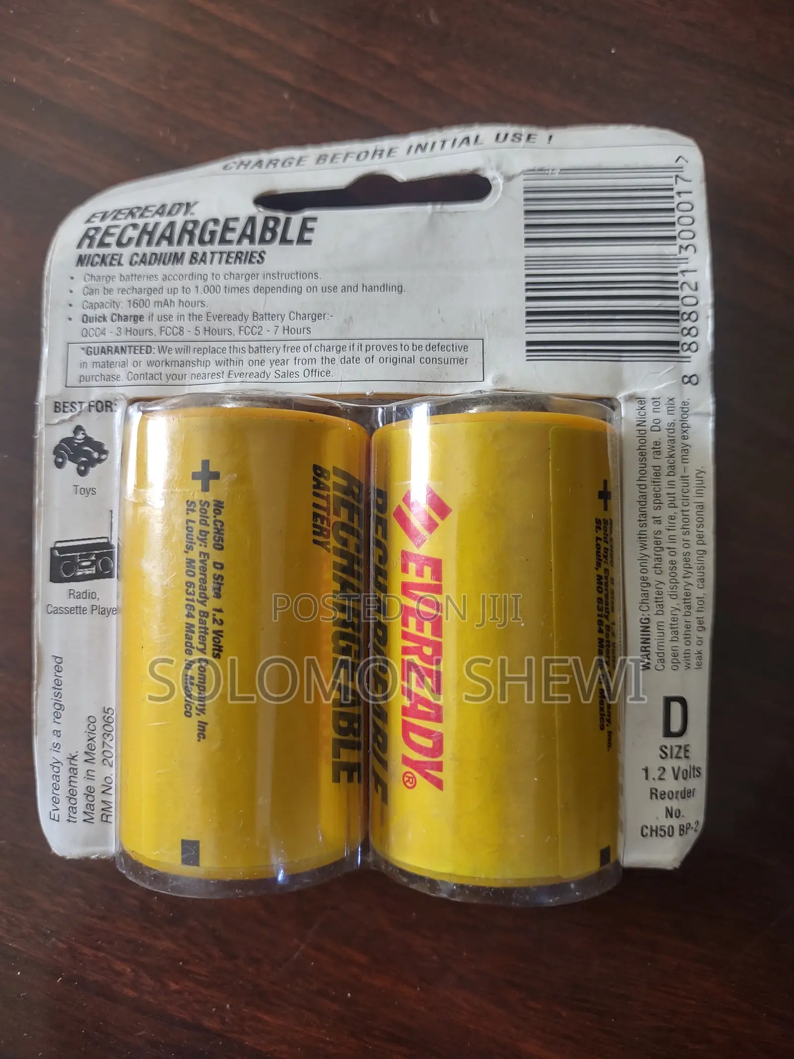 Eveready Ch50 Rechargeable "D" Battery