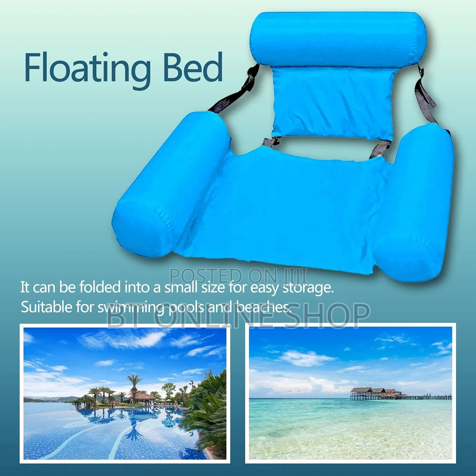 Foldable Inflatable Pool Float Sofa Water Chair