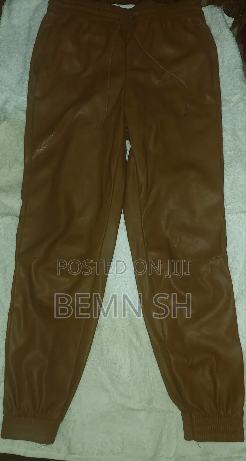 Faux Leather Joggers