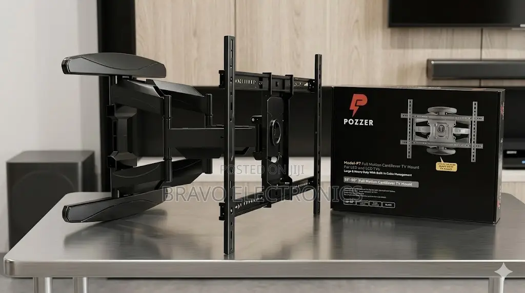 Pozzer P7 Full Motion Flexible Tv Mount 55”–98” Heavy Wall Bracket