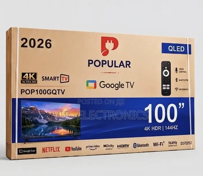 Popular 100 Inch Tv Qled HDR Google Tv Pop100gqtv Smart Tv (2026