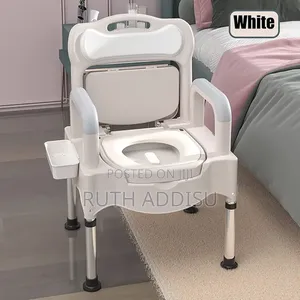 Height Adjustable Commode Chair, for Seniors and People Toilet Chair