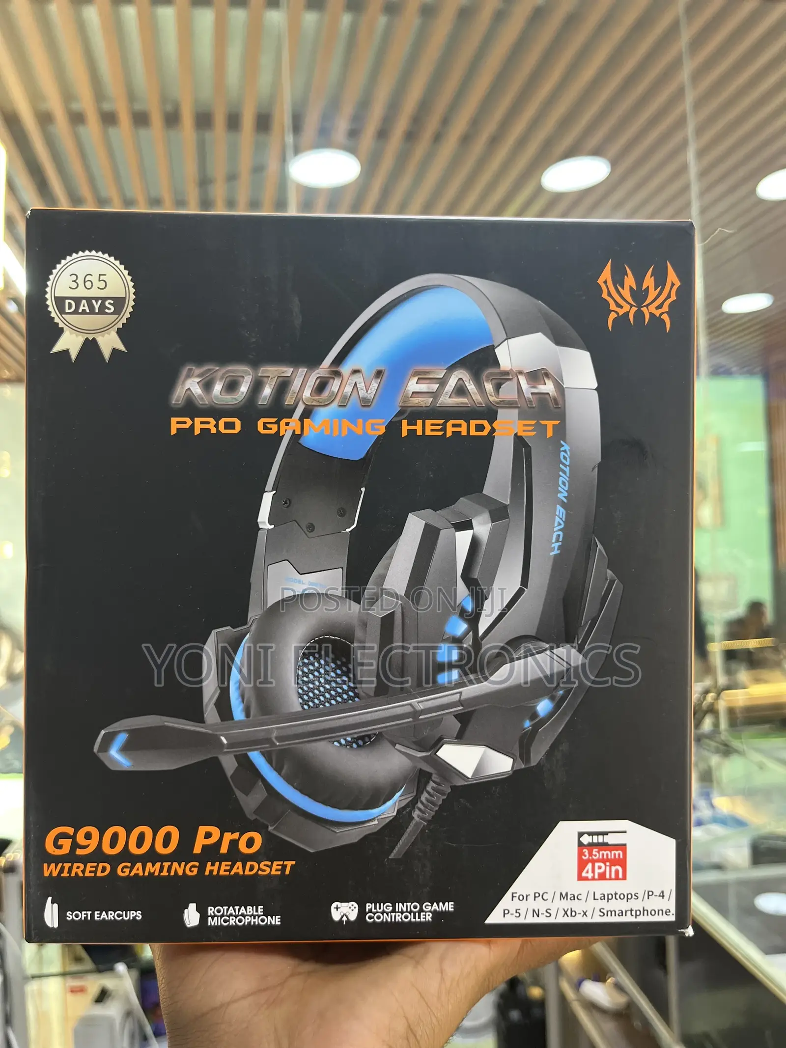 Kotion Each G9000 Pro Wired Gaming Headset Box – Blue Accent