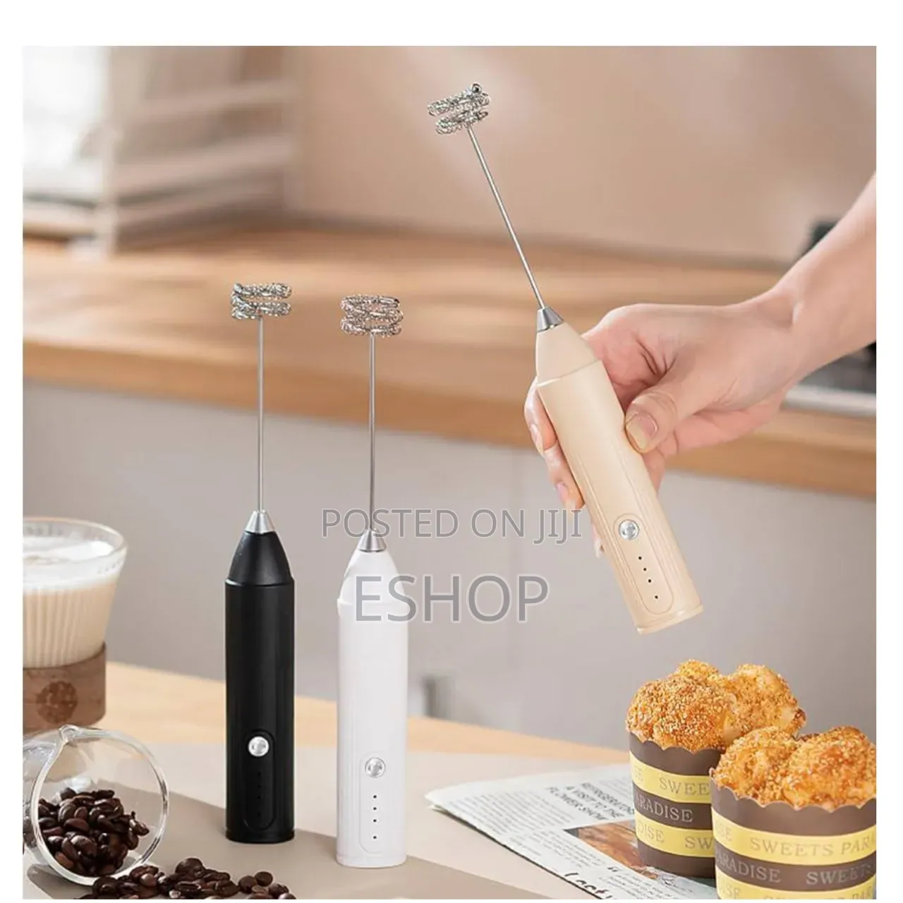 Lightweight Usb Rechargeable Whisk – Double Spring & Egg Beater Sticks