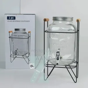 Premium 8l Glass Beverage Dispenser With Stand