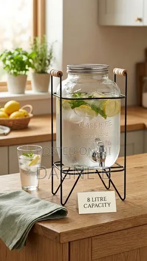 8-Liter Glass Beverage Dispenser የመጠጥ ማቅረቢያ ጃር