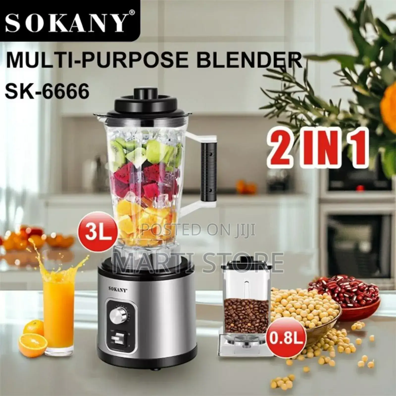 2in1 Sokany Multi-Purpose Blender