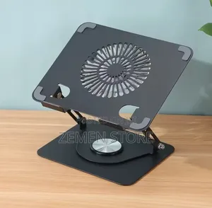 Ergonomic 360° Rotating Laptop Stand With Quiet Cooling Fan