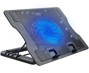 Ergonomic Laptop Cooling Pad Stand With Blue Led Light Fan