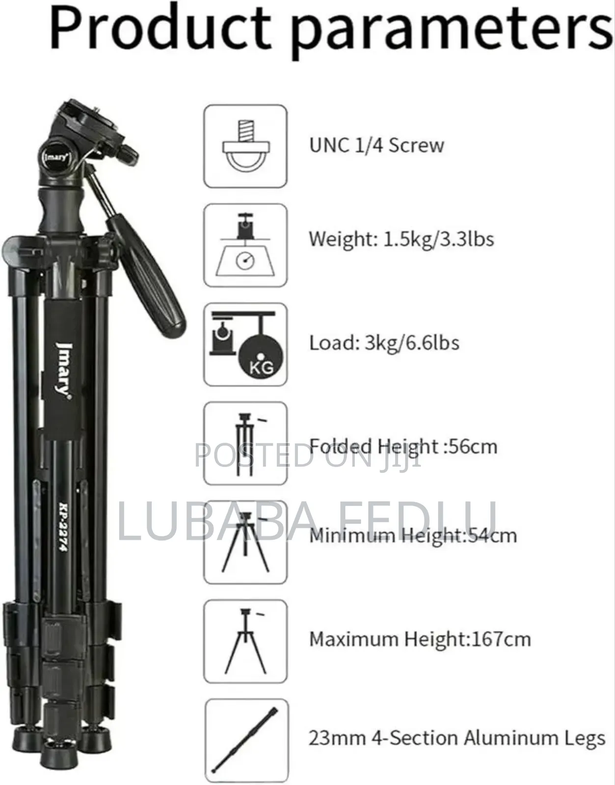 Jmary Kp-2274 Professional Camera Tripod