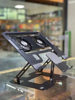 Laptop Stand With Fan + Phone Holder