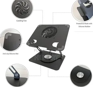 High Quality 360° Rotating Laptop Stand With Cooling Fan