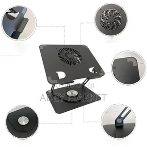 .Laptop Stand Fan With a 360 Rotating Base.