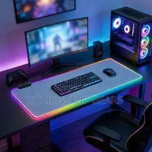 80 X 30 X 0.5 Cm Grey Rgb Backlit Mouse Pad - 14 Styles Rgb Desk Mat