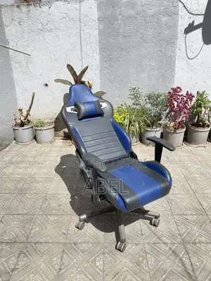Blue Black Reclining Gaming Chair With Neck Pillow – Like New