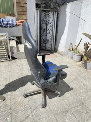 Blue Black Reclining Gaming Chair With Neck Pillow – Like New