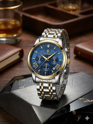 Poedagar 813 Luxury Fashion Quartz Watch for Men Featuring a Blue Dial