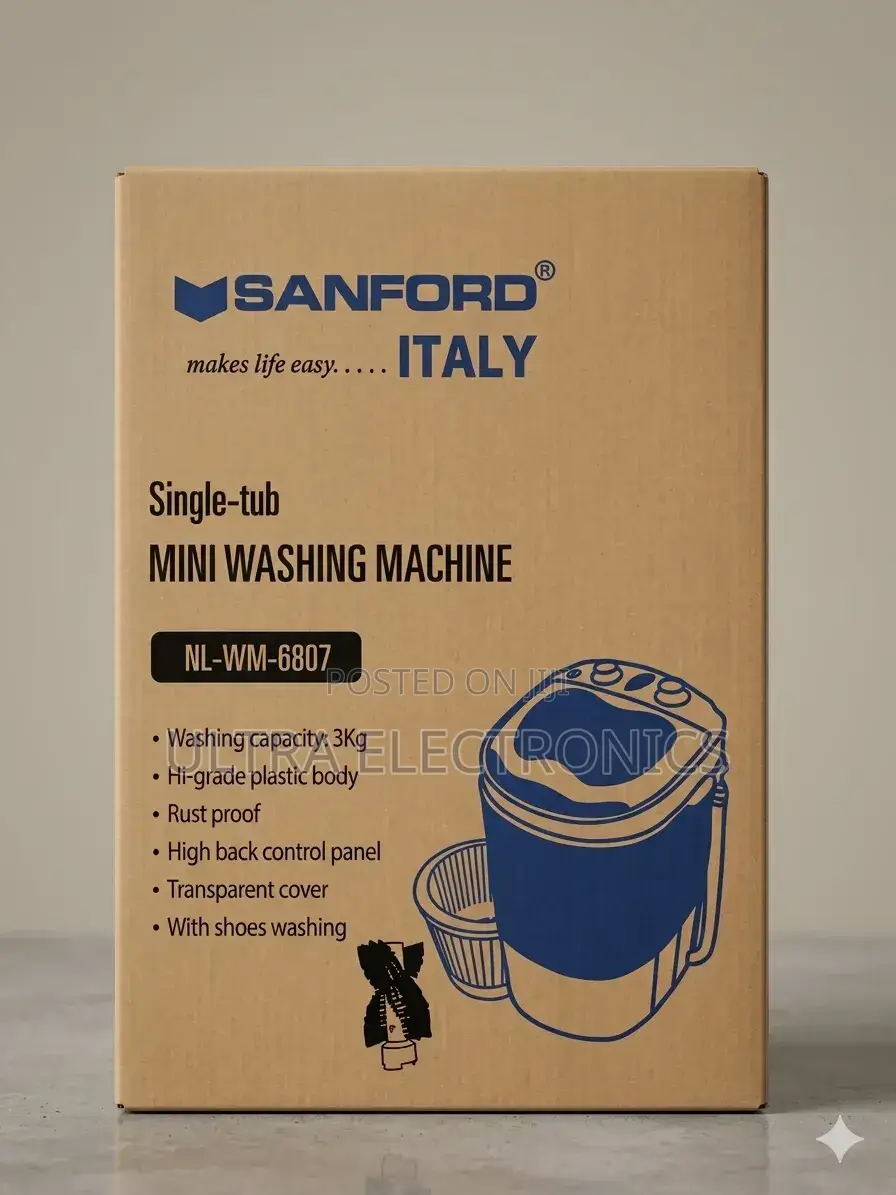 Sanford Single-Tub Mini Washing Machine -Wm-6807) Featuring a 3kg