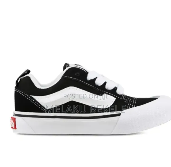 Vans Knu Skool Black and White Skate Shoes