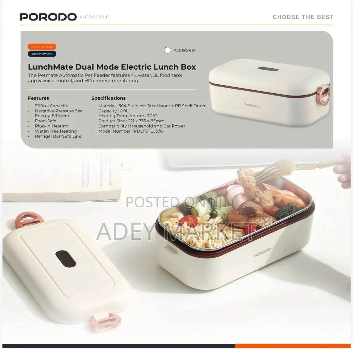 Porodo Lunchmate Dual Mode Electric Lunch Box
