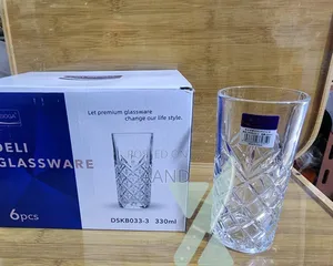 Deli Glassware 6-Piece Highball Crystal-Cut Tumbler Set