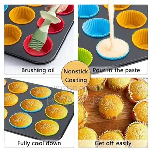 Non-Stick 12-Cup Muffin Baking Pan With Silicone Muffin Liners