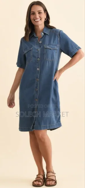 Compliments Blue Denim Short-Sleeve Shirt Dress
