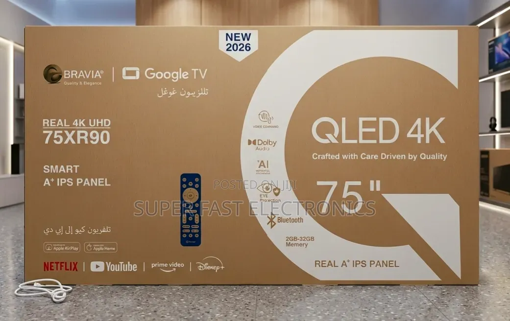 Bravia 75 Inch Tv Qled Uhd Google Smart Tv (75xr90) – 2026 Model