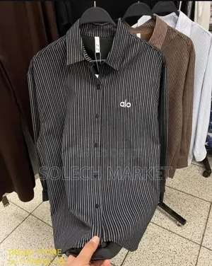 Yoga Striped Button-Down Shirt