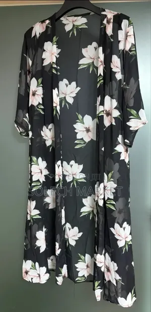 Black Floral Sheer Long