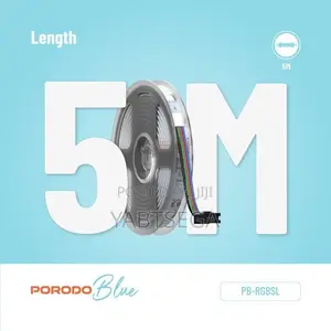 5m Porodo Blue Sound Reactive Rgb Strip Light With Remote Control