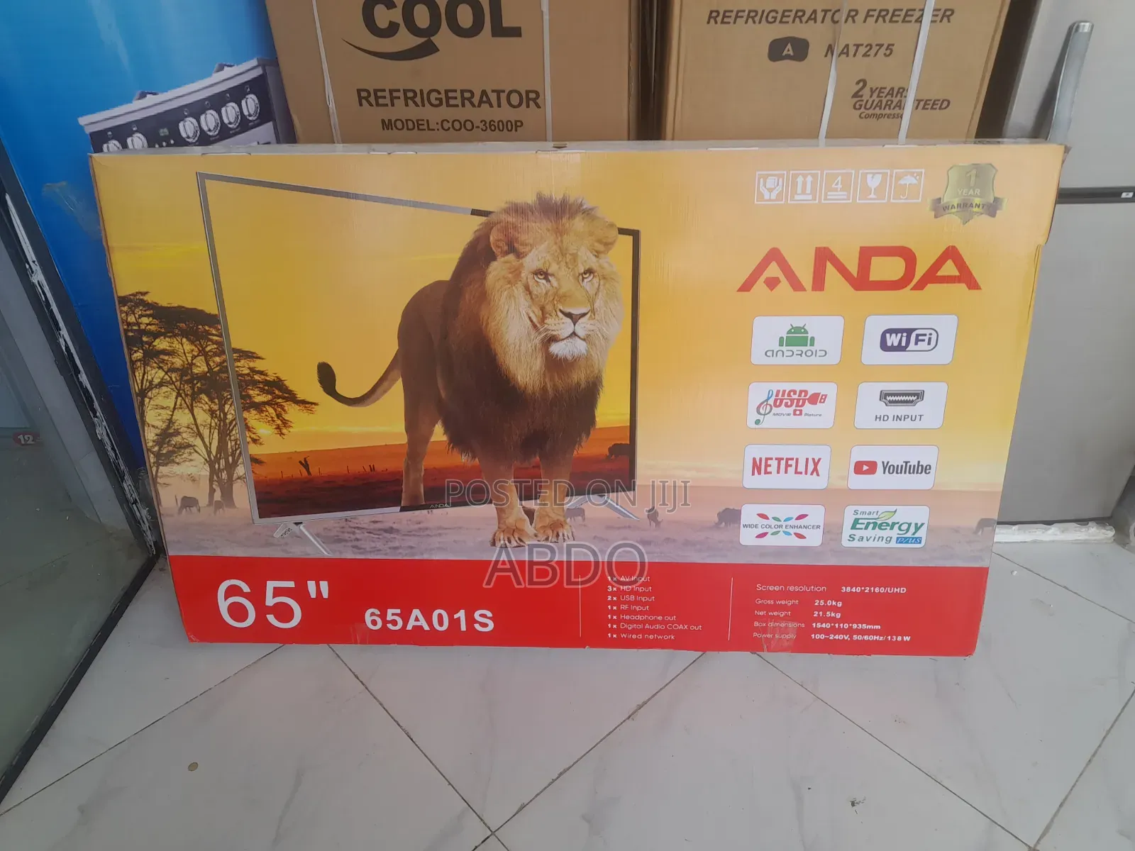 Anda Smart Tv 65 Inches Andraid Doubel Gelass Hifi Speaker Now