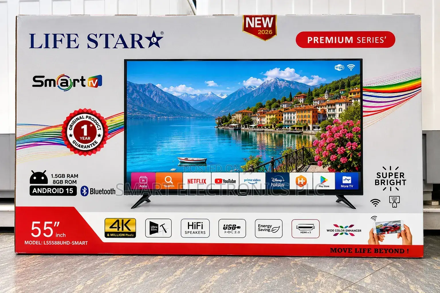 Life Star 55-Inch Uhd Smart Tv (Model Ls5588uhd-Smart) Featuring