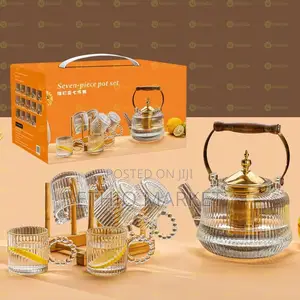 Tea Set Seven Piece Piece Pot Tea Set 7 Pcs የሻይ ማፍያ 6 ብርጭቆች ያሉት