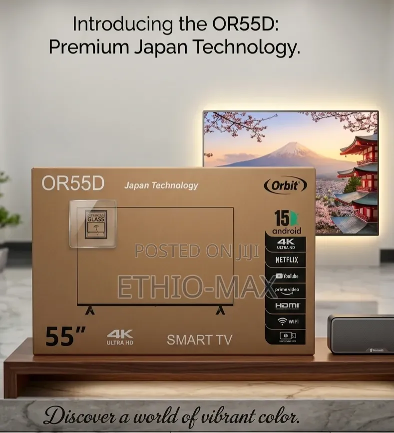 Orbit Tv 55" Smart Android Tv – Double Glass | Japan Technology |