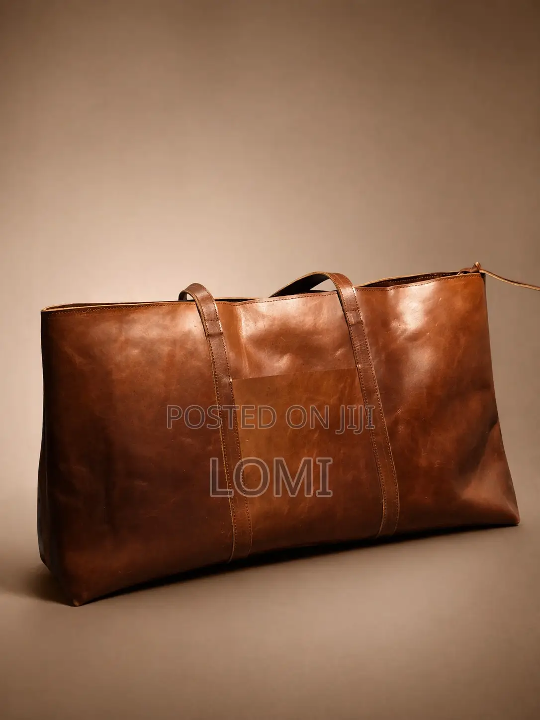 Handmade Brown Leather Tote Bag