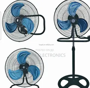Proud 18-Inch Industrial Pedestal Fan Features Distinctive Blue Blades