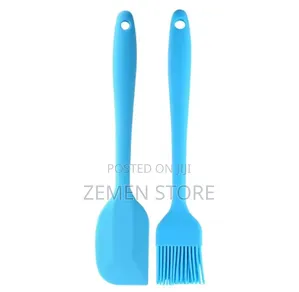 2 PCS Silicone Spatula and Basting Brush Set የኩሽና ማብሰያ እቃዎች