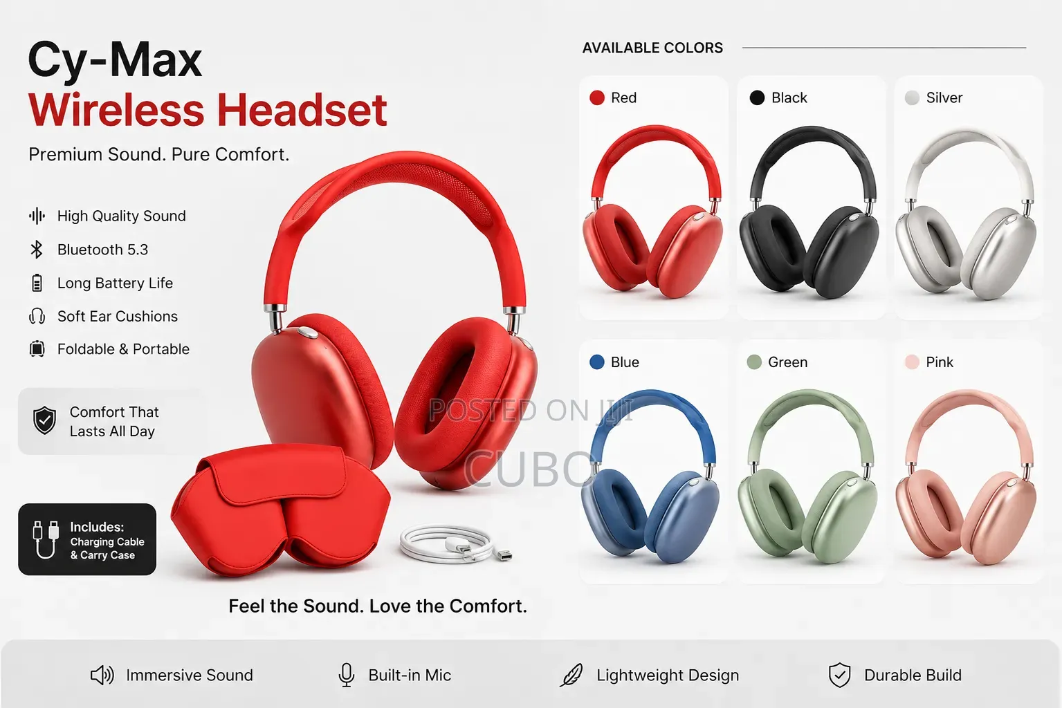 Cy-Max Wireless Headset – Premium Sound | Bluetooth 5.3
