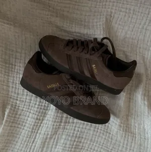 Adidas Gazelle Shoes in a Dark Brown Suede