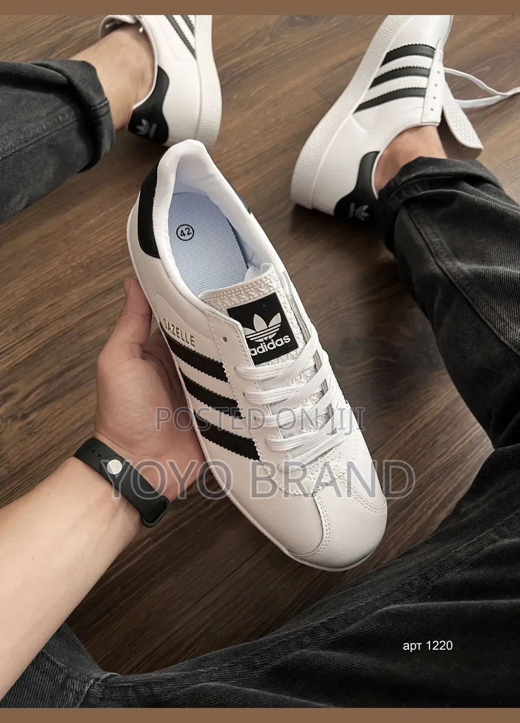 Adidas Gazelle Sneakers White/ Black Striped