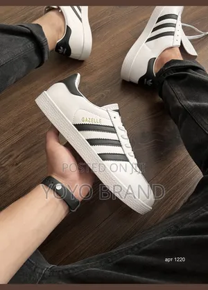 Adidas Gazelle Sneakers White/ Black Striped