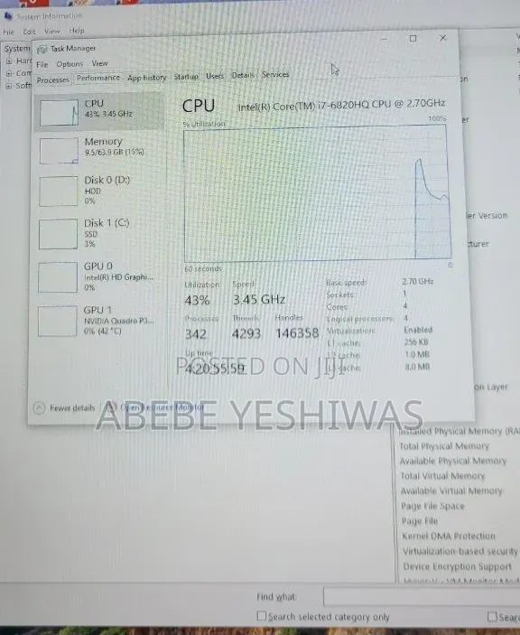 New Laptop Dell Precision 7720 64GB Intel Core i7 SSD 512GB