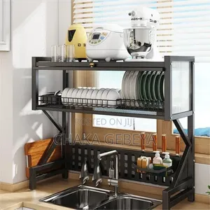 Large Capacity Dish Drying Rack - Includes Knife Utensil Holders