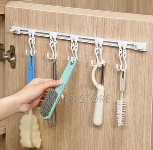 Multi-purpose Sliding S-hooks Kitchen Cabinet Organizer Rail